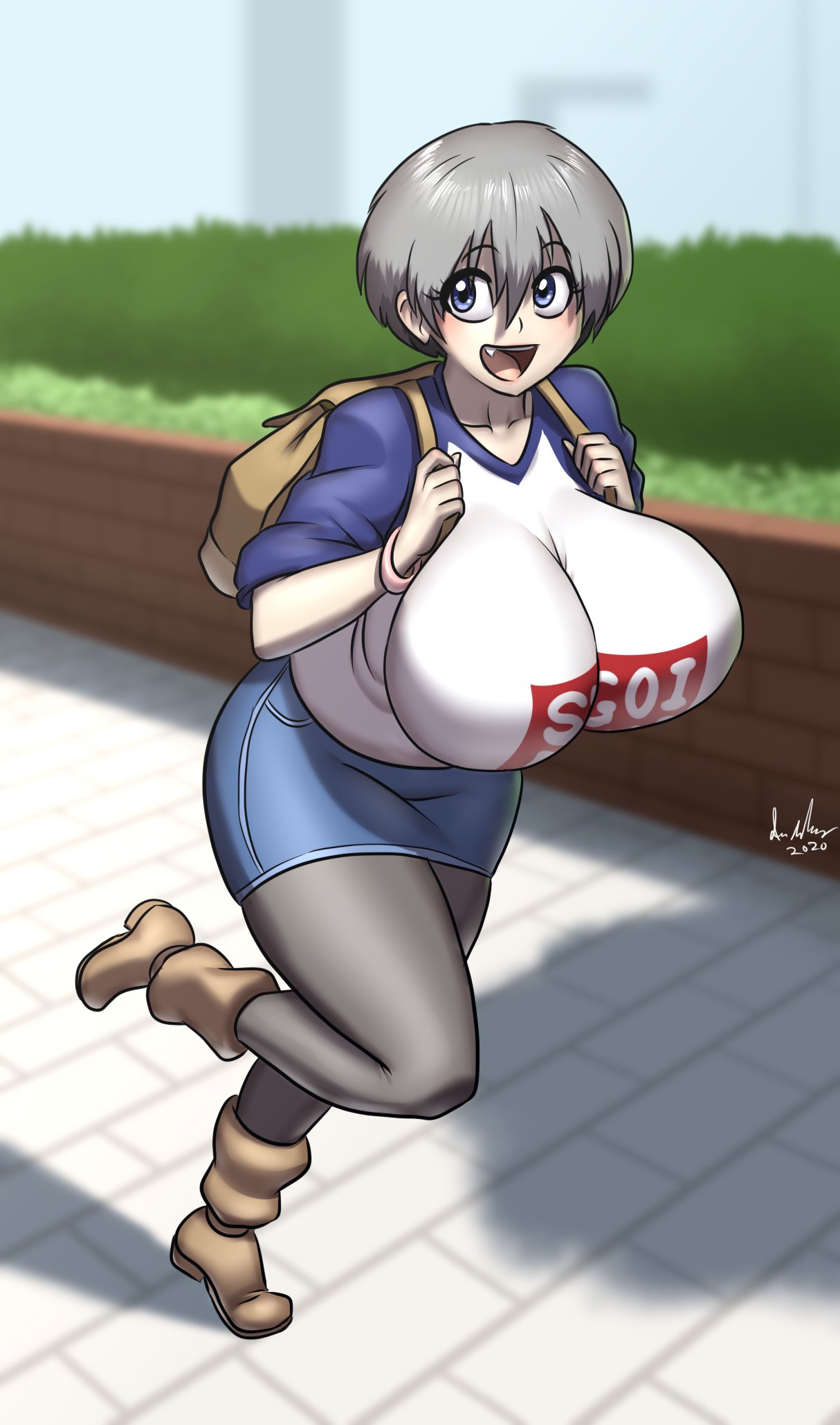 1girls, big breasts, breasts, cleavage, female, female only, huge breasts, large breasts, marauder6272, solo, uzaki hana, uzaki-chan wa asobitai!