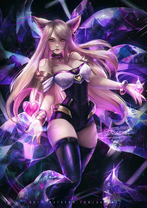 1girls, ahri, axsens, blonde hair, blush, bracelet, breasts, cleavage, female, fox ears, fox tail, hourglass figure, k/da ahri, k/da series, large breasts, league of legends, leopard, one-piece swimsuit, simple background, solo, thick thighs, thighhighs, thighs, whisker markings