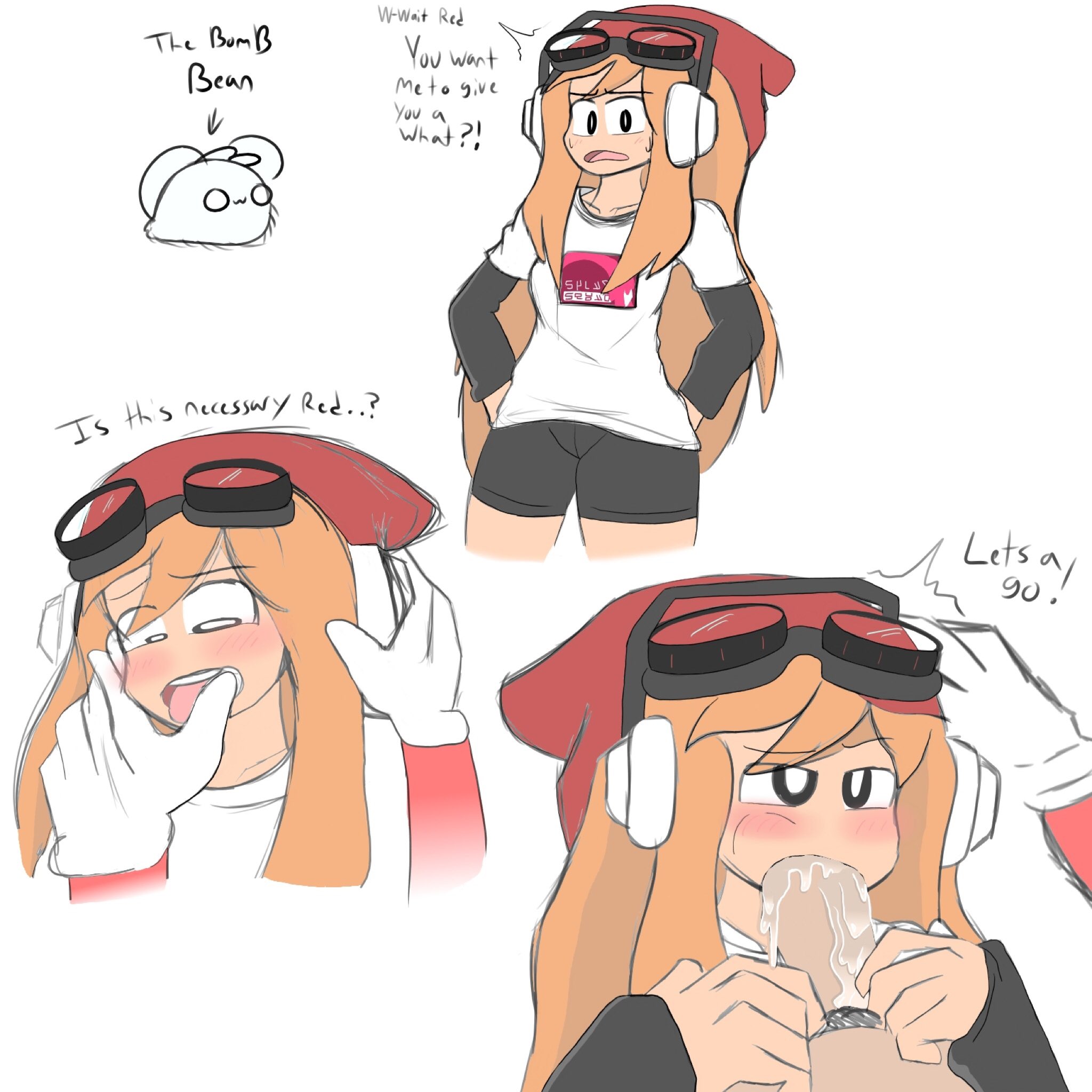 crossover, female, human meggy, male, mario, mario (series), meggy spletzer, multiple images, oral, oral sex, penis, sex, smg4, smg4 art, tagme, thebombbeanie