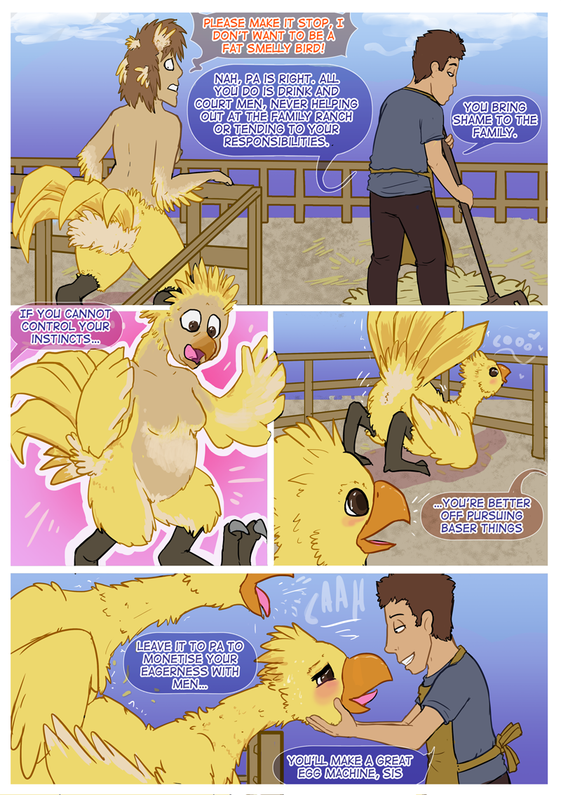 animatics avian being_watched chocobo duo female feral final_fantasy forced forced_transformation human_to_feral looking_at_another male male/female sex square_enix transformation video_games zoophilia