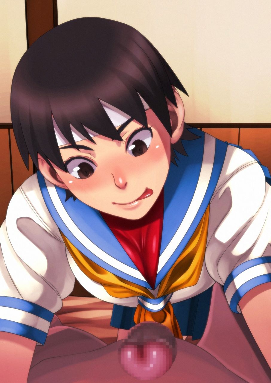 4st_injection dark-skinned_male imminent_fellatio penis sakura_kasugano street_fighter tagme