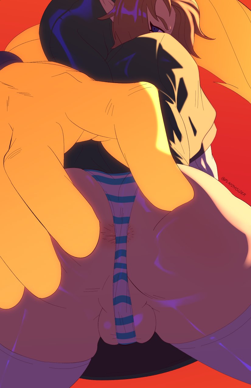 1boy, ass, balls, big ass, female, femboy, girly, link, link (twilight princess), looking back, male, male only, midna, nintendo, panties, playzholder, solo, spread ass, testicles, the legend of zelda, trap, twili, twilight princess