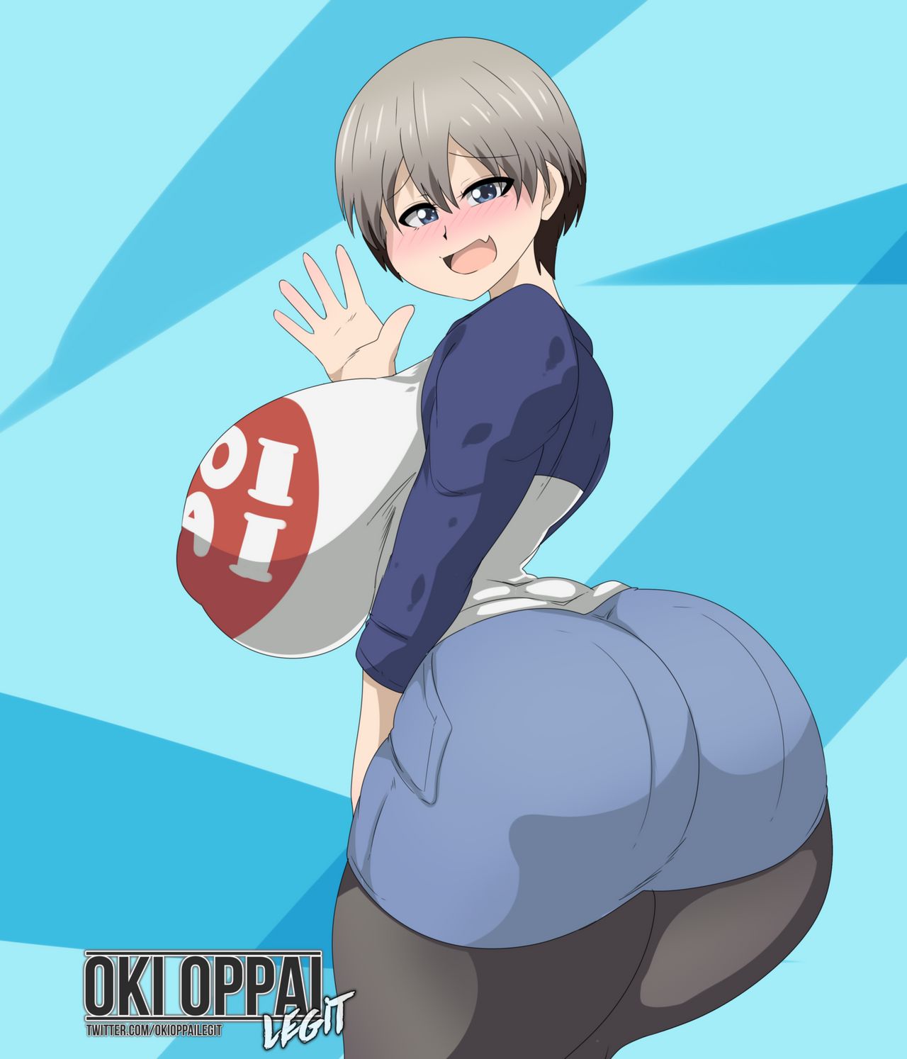 1girls, ass, big ass, big breasts, big butt, breasts, female, female only, hips, huge ass, huge breasts, huge butt, large ass, large breasts, large butt, okioppai, solo, solo female, thick, thick ass, thick thighs, thighs, uzaki hana, uzaki-chan wa asobitai!, white hair, wide hips