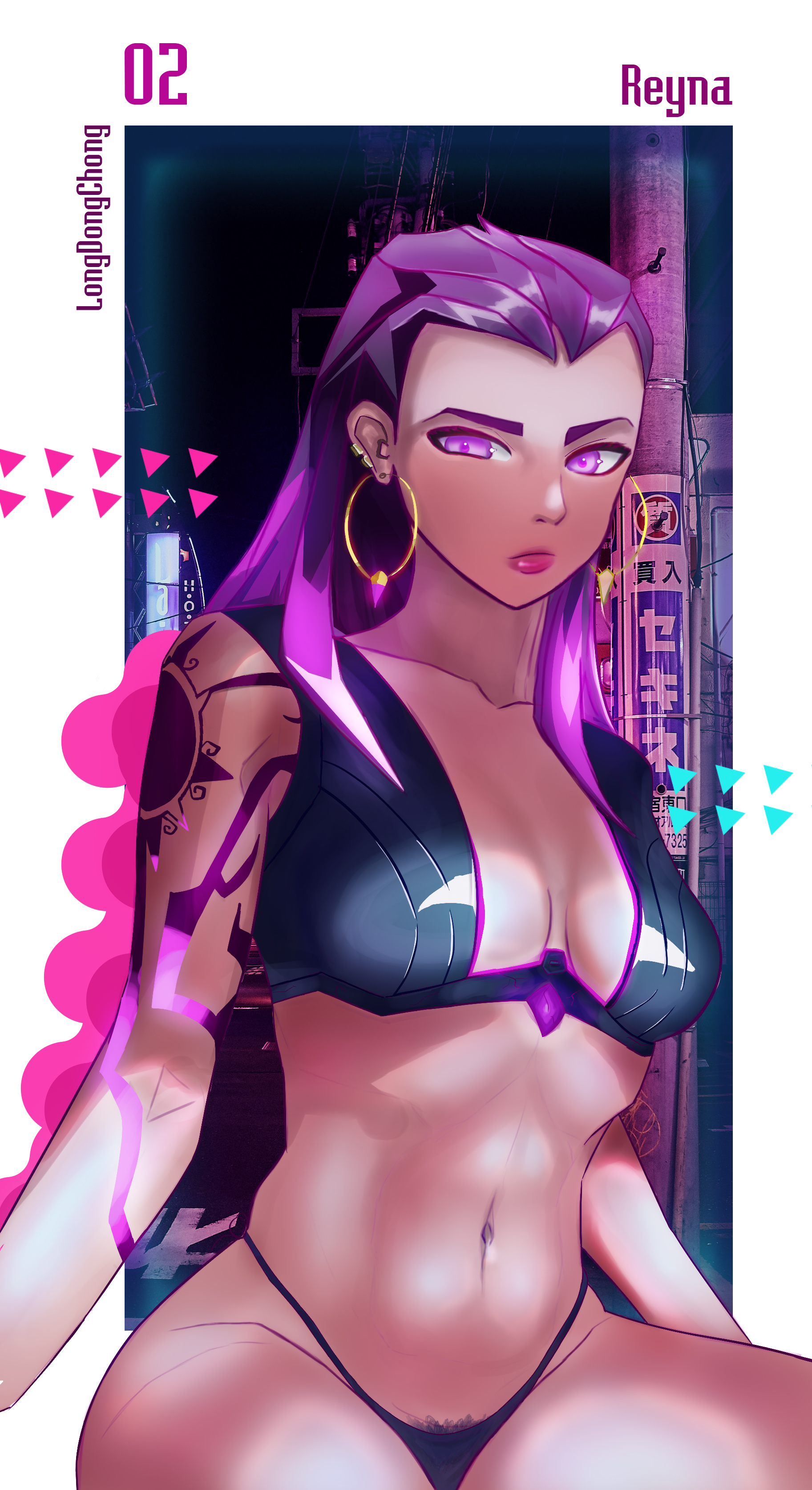 1girls, 2d, breasts, cute, dark skin, dark-skinned female, female, female pubic hair, latina, longdongchong, pubic hair, pubic hair peek, purple eyes, purple hair, reyna (valorant), riot games, tagme, valorant, video game character, video games
