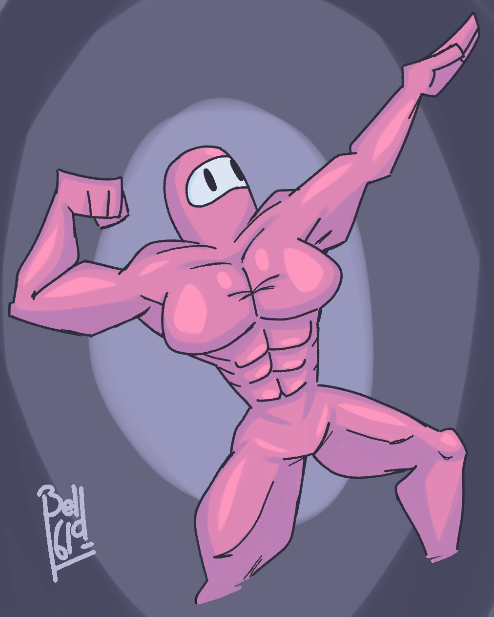 1609bell 1boy abs anthro bell1609 fall_gals fall_guy fall_guys male male_only muscles muscular_male pecs solo toony