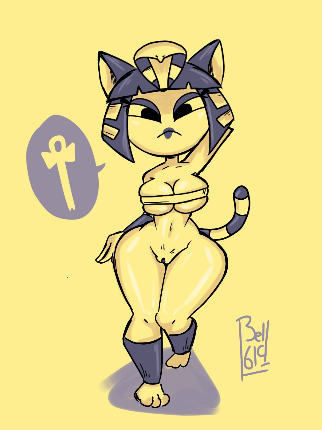 1609bell alternate_body_type alternate_breast_size animal_crossing ankha anthro bell1609 big_breasts big_butt big_nipples breasts cat_ears cleavage feline game nintendo pussy source_request thick_thighs thighs video_game wide_hips year_request