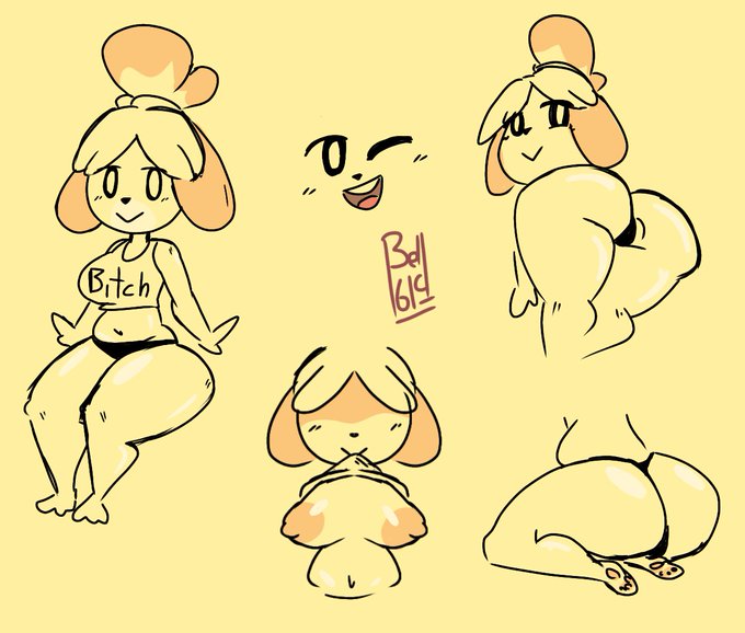 1609bell animal_crossing animal_crossing_new_leaf animal_genitalia ass bell1609 big_areola big_ass big_belly big_breasts big_nipples breasts butt_crack cameltoe canelita canid canine chubby chubby_female dog huge_areolae huge_breasts huge_nipples isabelle_(animal_crossing) mean_shirt nintendo nipples shirt_in_mouth shirt_lift sitting source_request swimsuit thick_thighs thighs thong wide_hips year_request