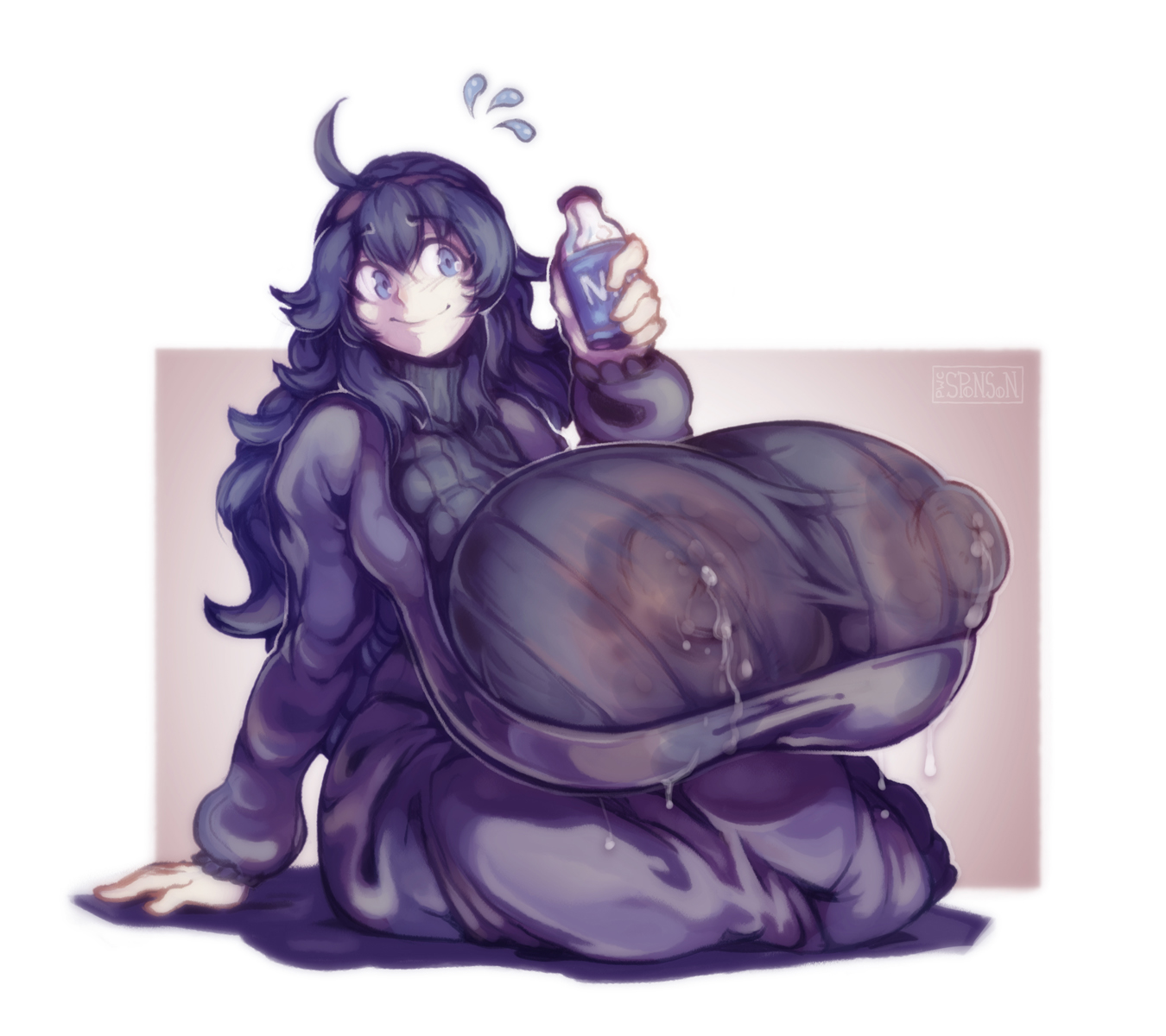 1girls, alternate breast size, areolae, breasts, erect nipples, female, female only, gigantic breasts, hex maniac, hyper breasts, lactation, lactation through clothes, milk, nintendo, nipple bulge, nipples, nipples visible through clothing, pokemon, pokemon xy, pwcsponson, solo, solo female, wet clothes