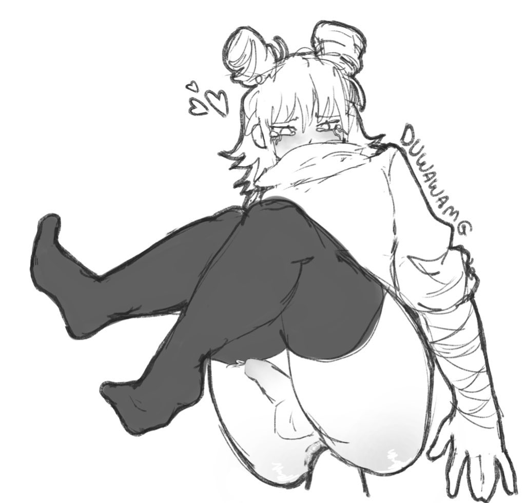 1boy, 2boys, anal sex, blush, crying, duwawamg (artist), femboy, heart, jujutsu kaisen, kashimo hajime, male, sex, socks, thighhighs