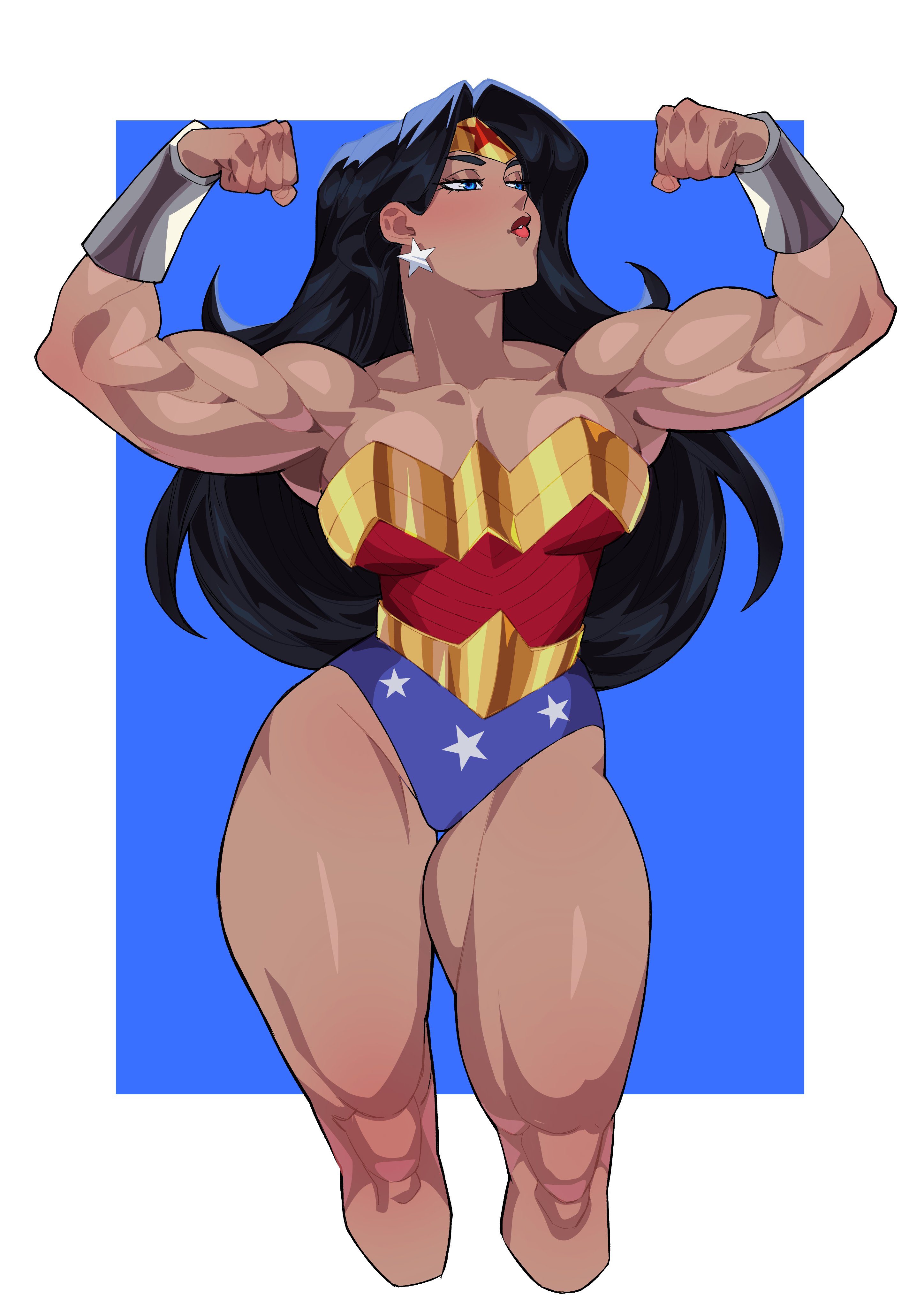 1girls, breasts, dc, dc comics, diana of themyscira, drakkaiart, female, female focus, female only, large breasts, muscular, muscular female, solo, thick thighs, thighs, wide hips, wonder woman, wonder woman (series)