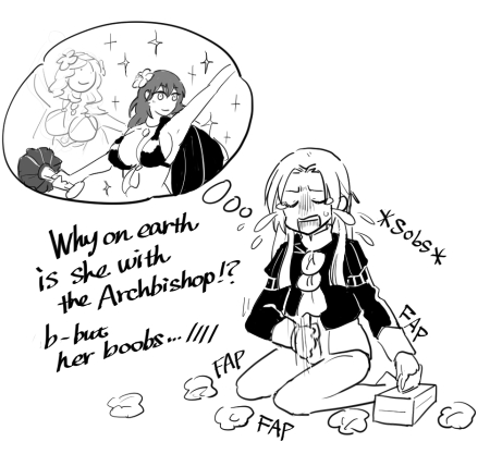 1futa, 2girls, bikini, bottomless, breasts, byleth (fire emblem), byleth (fire emblem) (female), byleth (summer) (fire emblem) (female), crying, dialogue, edelgard von hresvelg, female, fire emblem, fire emblem heroes, fire emblem: three houses, flower, futanari, huge breasts, intersex, kneeling, large breasts, long hair, masturbation, medium hair, monochrome, nagasawa (tthnhk), rhea (fire emblem), rhea (summer) (fire emblem), solo, swimsuit, tears, text, thought bubble, tissue, tissue box