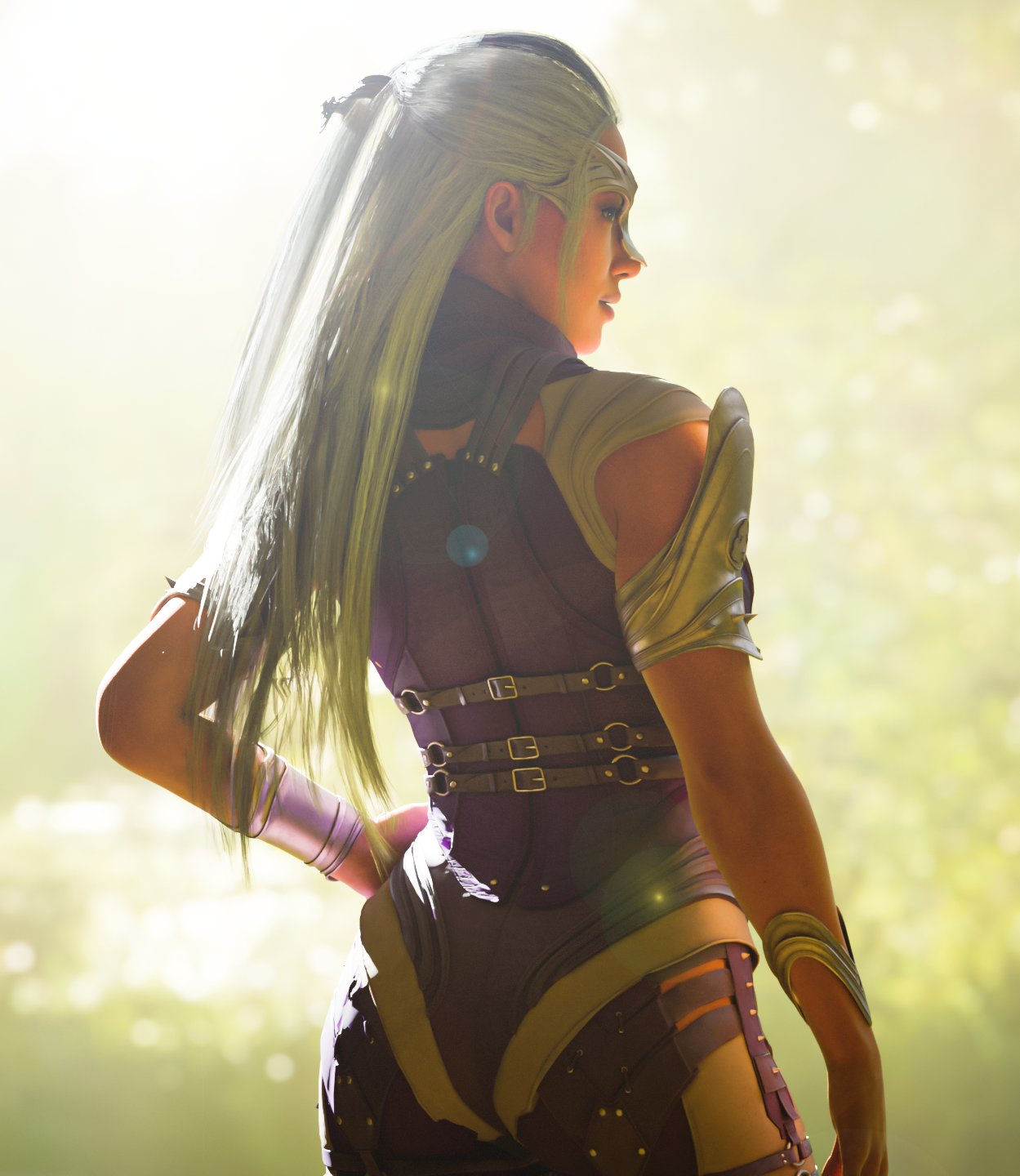 3d asian asian_female ass back back_view blender edenian forehead_jewel mortal_kombat mortal_kombat_1_(2023) non_nude sindel