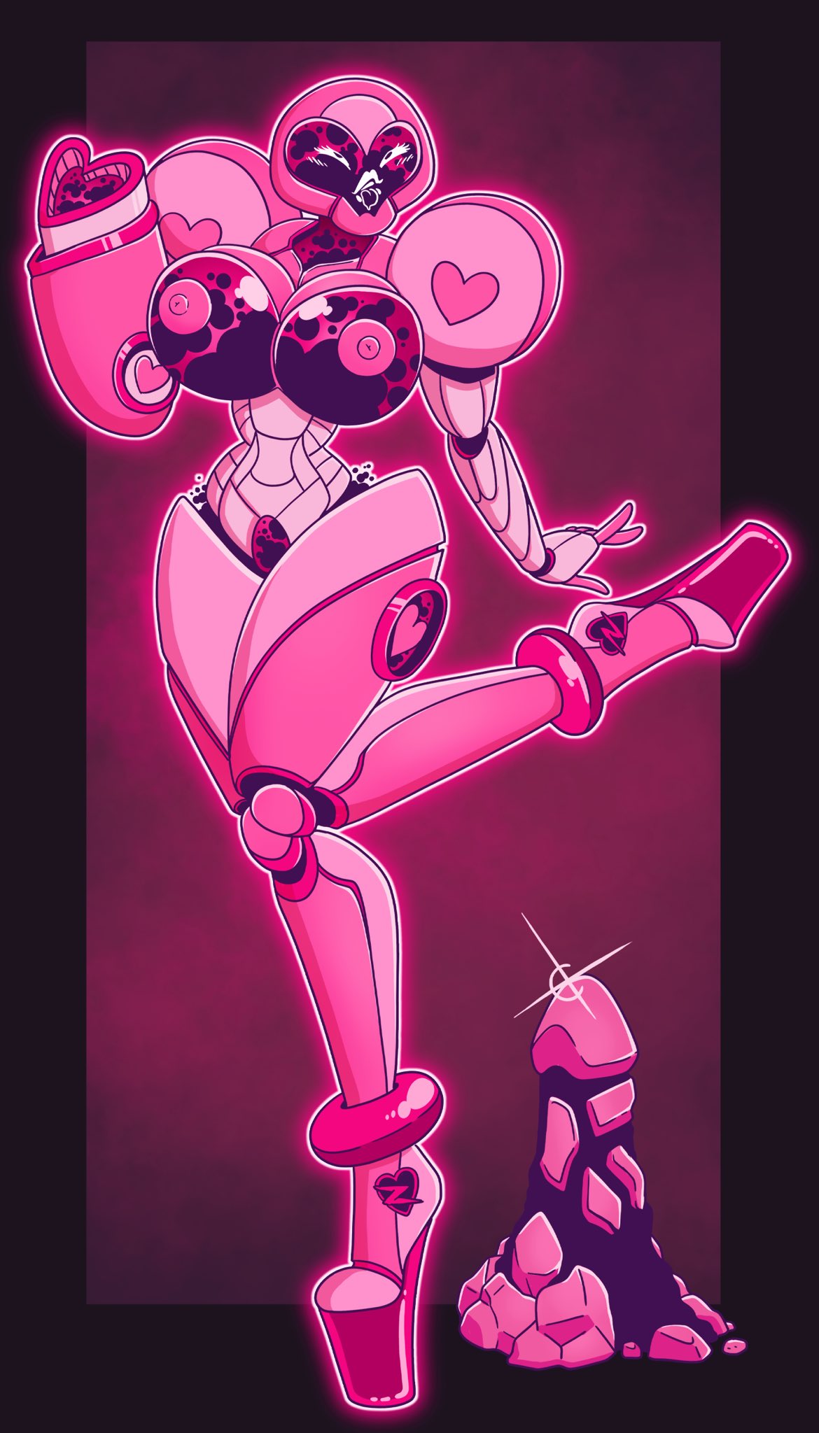 assimilation bimbo bimbo_body bimbo_lips bimbo_robot_girl bimbofied corruption female heeled_feet high_heels huge_ass huge_breasts metroid phazon platform_heels possession power_suit thick_lips thick_thighs transformation wide_hips wrenzephyr2