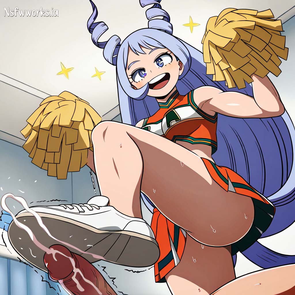 1boy 1girls ai_generated blue blue_eyes boku_no_hero_academia cheerleader cum dick ejaculation footjob my_hero_academia nejire_hado nsfwworks.ia room school shoejob shoes socks trample