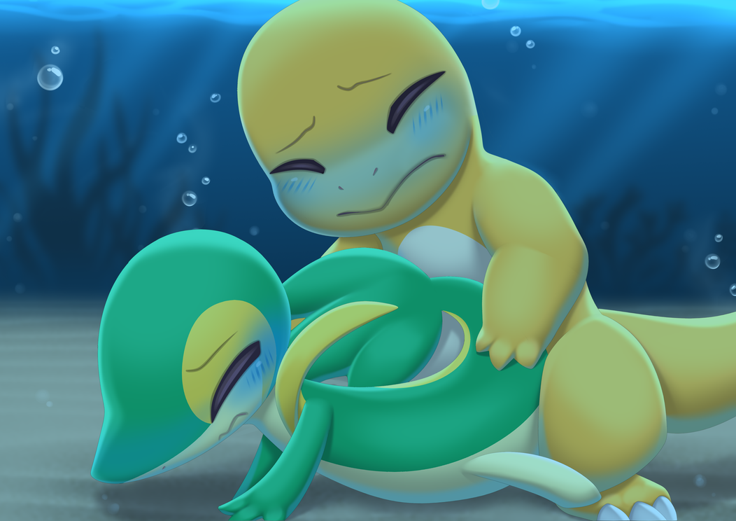 ambiguous_gender ambiguous_penetration anthro asphyxiation charmander closed_eyes cyanosis drowning duo generation_1_pokemon generation_5_pokemon male male/ambiguous nintendo penetration pokemon pokemon_(species) revous shiny_pokemon snivy underwater water yellow_body