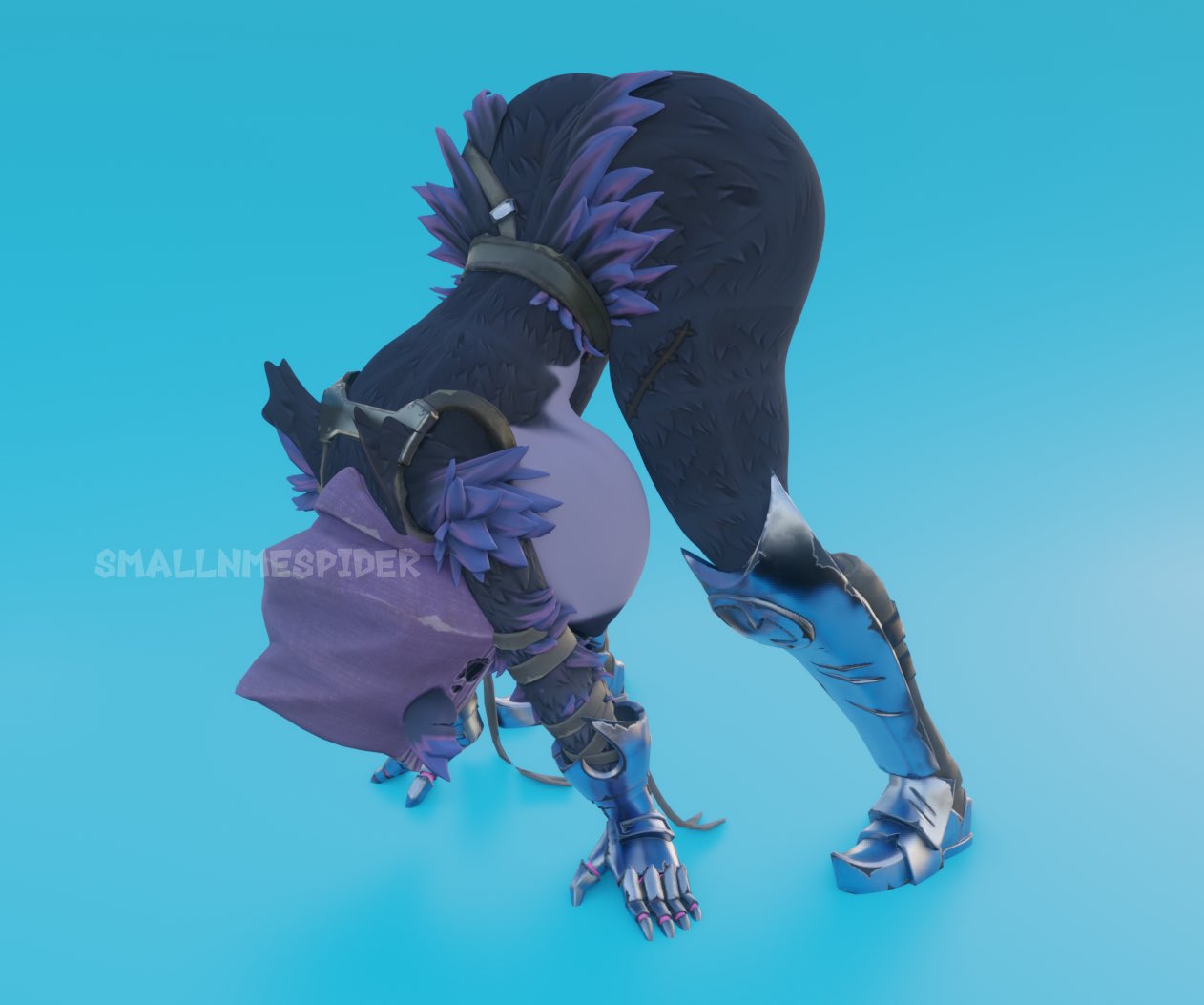 all_fours anthro armor ass ass_up bear bent_over big_breasts big_butt breasts clothed clothing doll epic_games eye_scar facial_scar female footwear fortnite fur genitals huge_butt humanoid mammal nipples presenting presenting_hindquarters pussy raven_team_leader scar simple_background smallnmespider solo thick_thighs watermark wide_hips