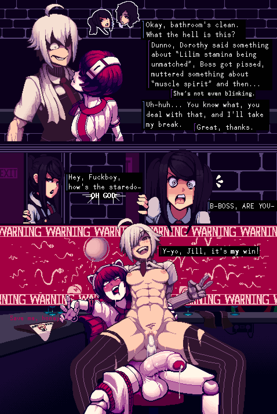 bottomless boxman cum cum_in_pussy cum_inside dana_zane dorothy_haze english_text female female_protagonist fucked_silly futa_on_female futanari gillian_(va-11_hall-a) impregnation instant_loss_2koma julianne_stingray ovum tagme v va-11_hall-a walk-in x-ray