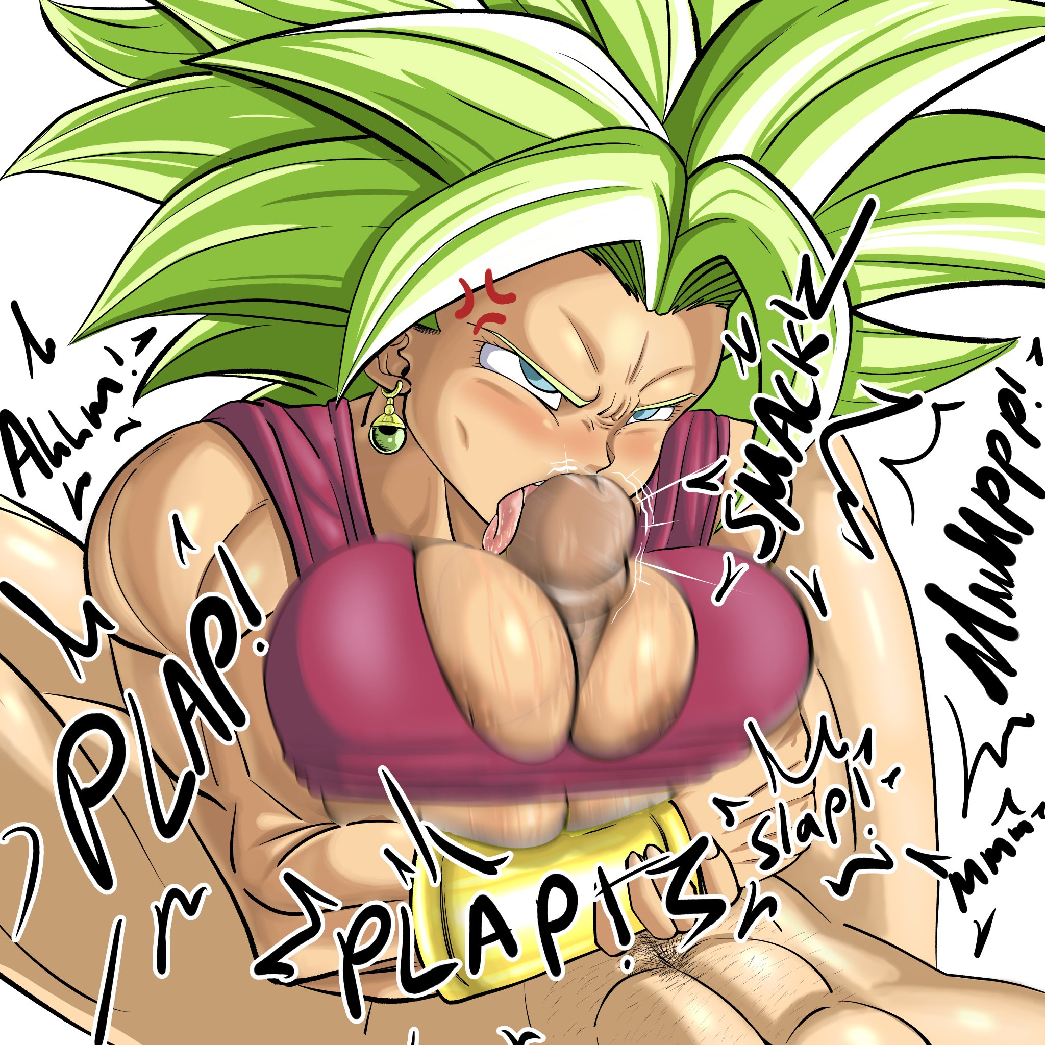 1girls, angry, annoyed, big breasts, breasts, dragon ball, dragon ball super, earrings, female, female saiyan, fusion, green eyes, green hair, higher resolution available, huge breasts, kefla, legendary super saiyan, light skin, light-skinned female, male, moaning, muscular, muscular female, musk, musk clouds, musky, naughty face, paizufella, paizuri, paizuri under clothes, penis, potara earrings, pseudocel, rough sex, saiyan, seductive, short hair, smell, smelly, spiky hair, steam, steamy, super saiyan, super saiyan 2, sweat, sweatdrop, sweating, sweaty, tongue, tongue out, universe 6 saiyan/universe 7 saiyan, universe 6/universe 7