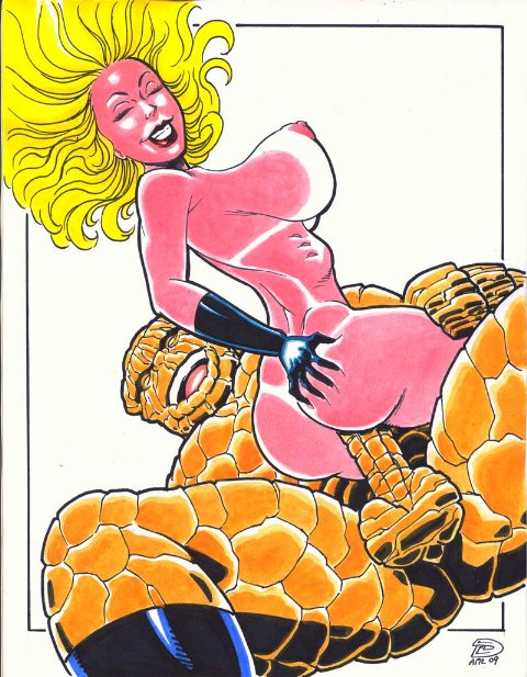 ben_grimm fantastic_four female human invisible_woman male marvel rob_durham sex straight sue_storm the_thing_(marvel)