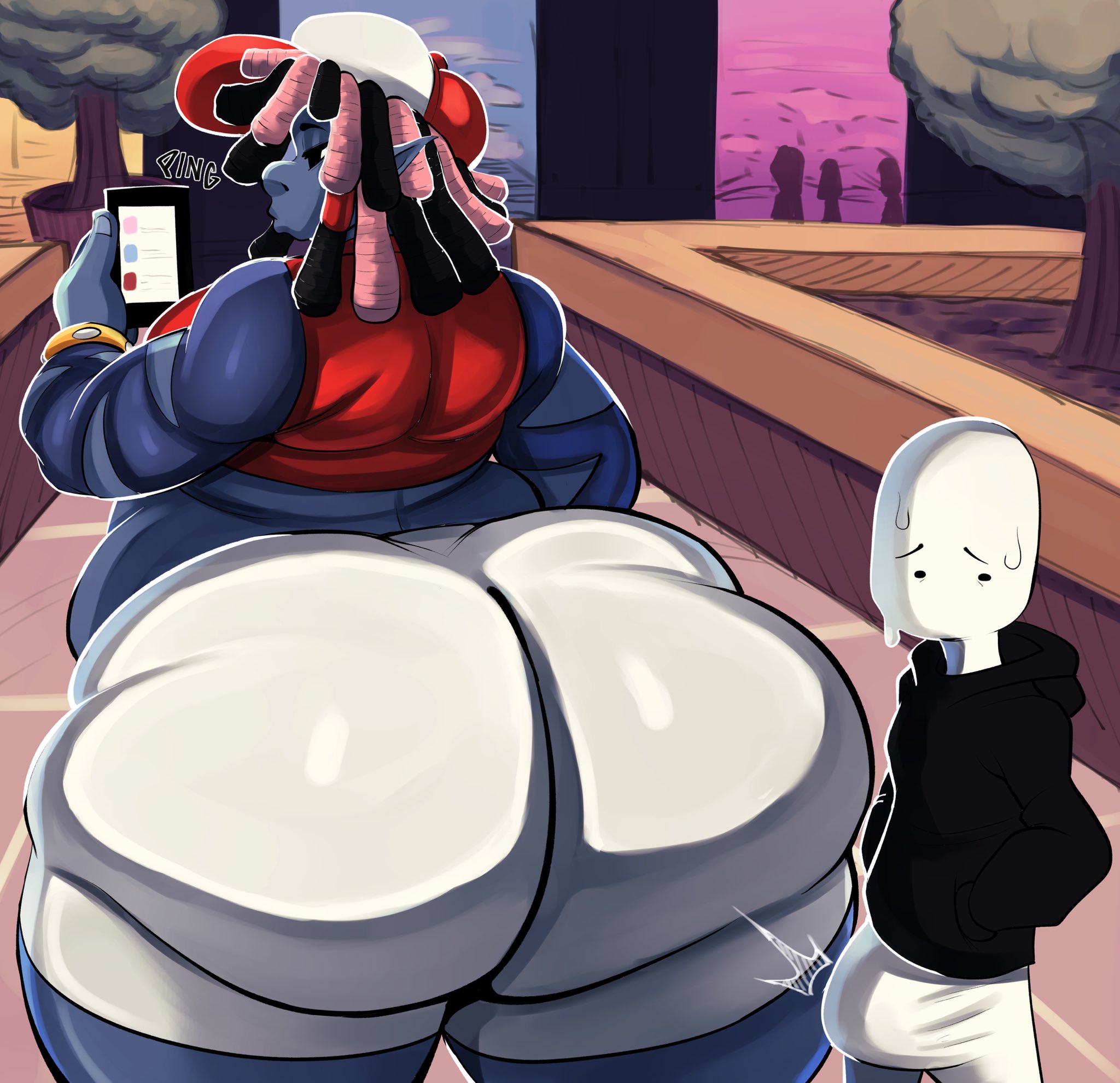 2boys, anon, anonymous male, arousal, aroused, ass, bhm, big ass, big butt, bottom heavy, bottom heavy femboy, bulge, femboy, huge ass, male, male only, misu (whateverdoes), nathanatwar, overweight, overweight femboy, overweight male, shorts, thick thighs, whateverdoes, wide hips