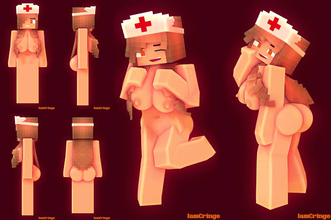 3d big_ass big_breasts brown_eyes brown_hair character female female_only iamcringe minecraft moriko nude nurse nurse_cap nurse_hat oc sofia_wellington sofia_wellington_(iamcringe) vagina