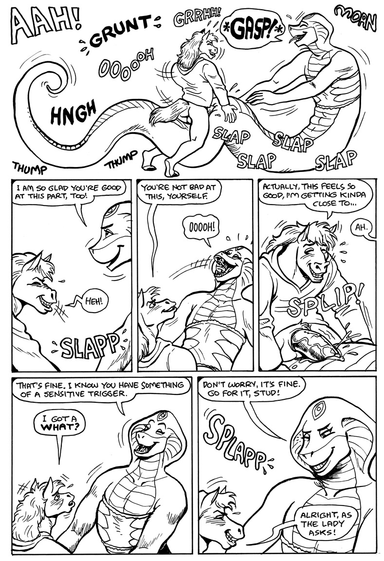 2024 anthro apode balls big_balls big_penis black_and_white blush bottomless clothed clothing comic dialogue draconcopode duo english_text equid equine female furgonomics genitals gustav_(here_there_be_dragons) here_there_be_dragons horse huge_cock hyper hyper_genitalia hyper_penis karno larger_female legless looking_pleasured male male/female mammal monochrome mostly_nude naga nude onomatopoeia oracle_ruzuya penetration penis pussy reptile scalie serpentine sex size_difference smaller_male snake sound_effects text vaginal_penetration vaginal_penetration