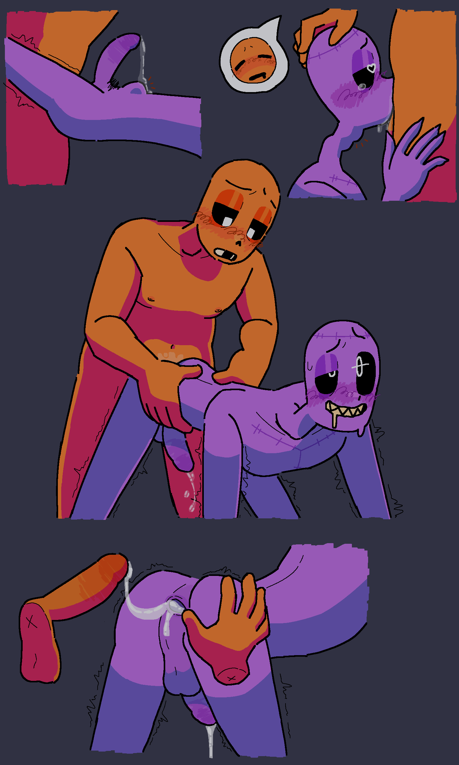 2boys anal anal_sex anthro ass backsack balls blush blushing butt cum cum_in_ass cum_inside dave_miller_(dayshift_at_freddy's) davesport dayshift_at_freddy's deepthroat dripping_cum dsaf ejaculation erection fellatio from_behind jack_kennedy_(dayshift_at_freddy's) looking_pleasured male male/male male_anus male_only male_penetrating nude oral_sex orange_body orange_skin penetration penis purple_body purple_skin trembling yaoi