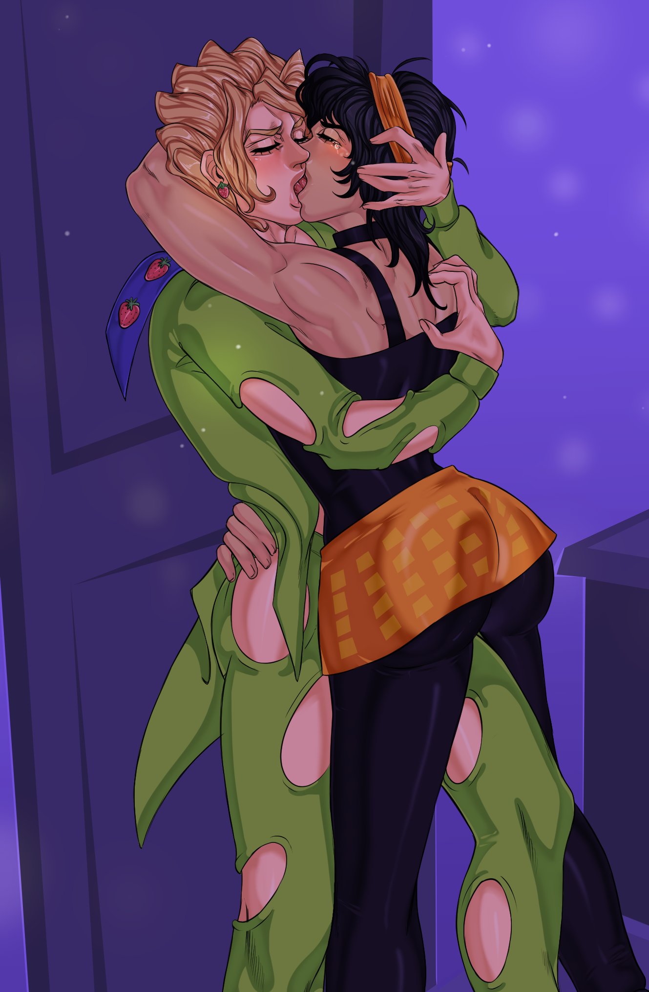 2boys 2males gay jojo's_bizarre_adventure kissing making_out narancia_ghirga nemdreams pannacotta_fugo ship tears thick_ass tongue_kiss vento_aureo