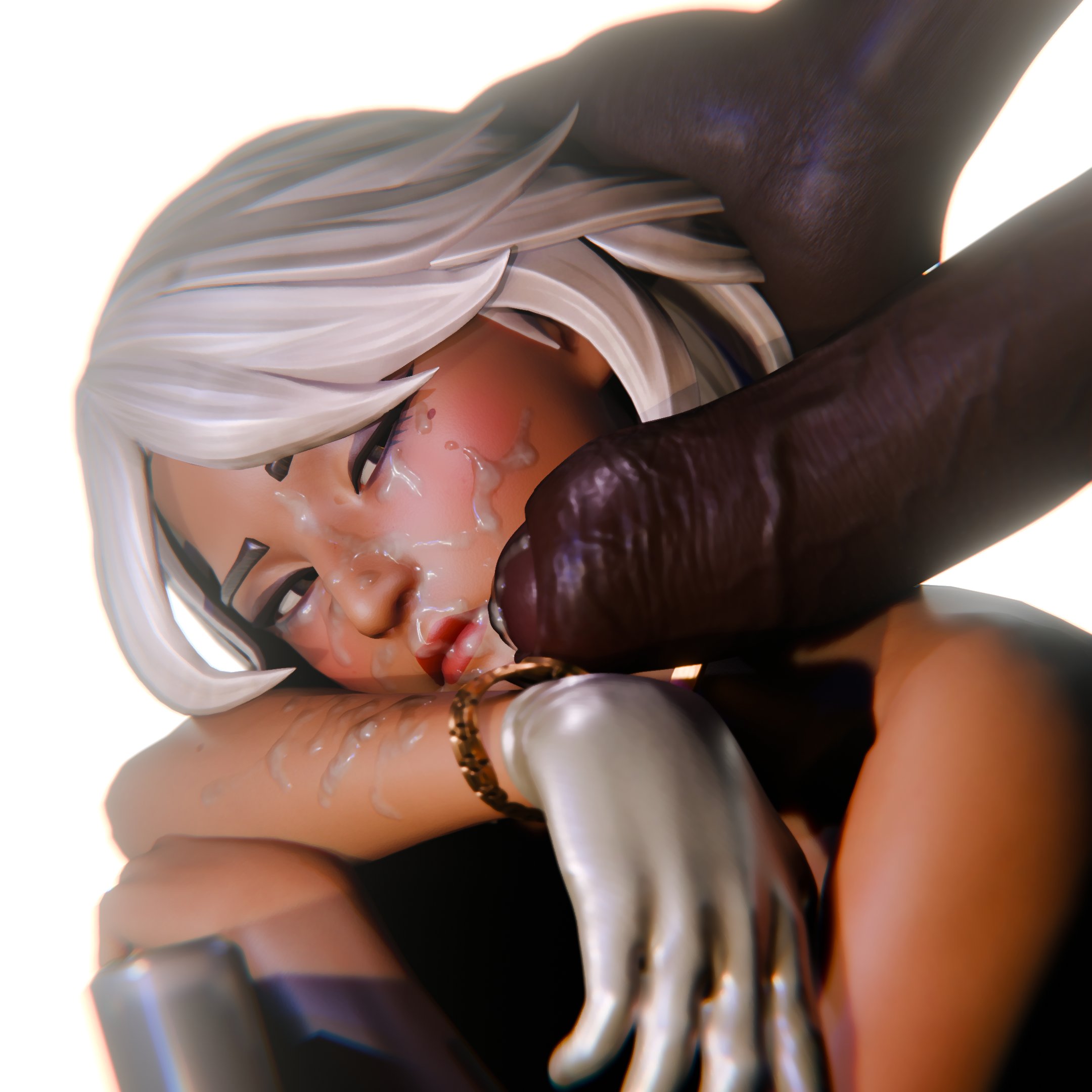 3d, aphrodite, aphrodite (fortnite), black penis, cum, cum on face, dark skin, dark-skinned male, facial, female, fortnite, interracial, jtopau, male, penis, tagme