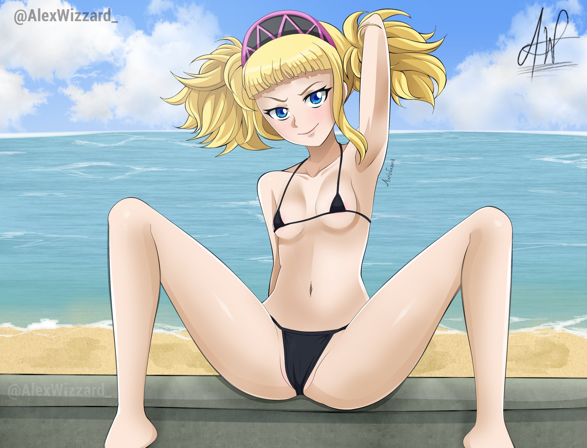 1girls, alex wizzard, bikini, blonde hair, breasts, female, hlokk (shuumatsu no valkyrie), shuumatsu no valkyrie, small breasts, swimsuit