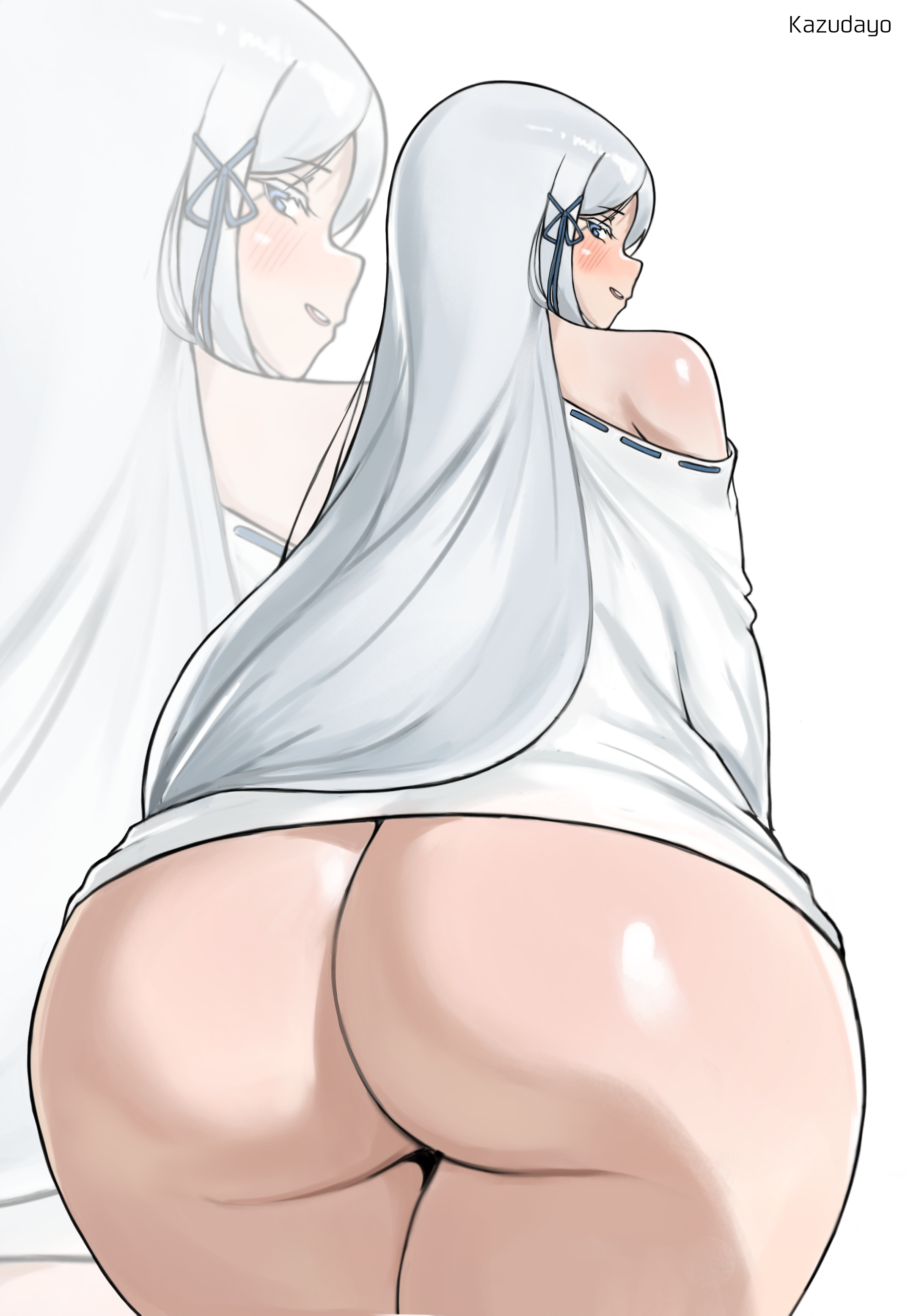 1girls, anime milf, big ass, big butt, blue eyes, curvy milf, female, hot milf, kazudayo, long hair, milf, mommy, mother, pandora (re:zero), re:zero kara hajimeru isekai seikatsu, showing ass, thick ass, thick thighs, white hair