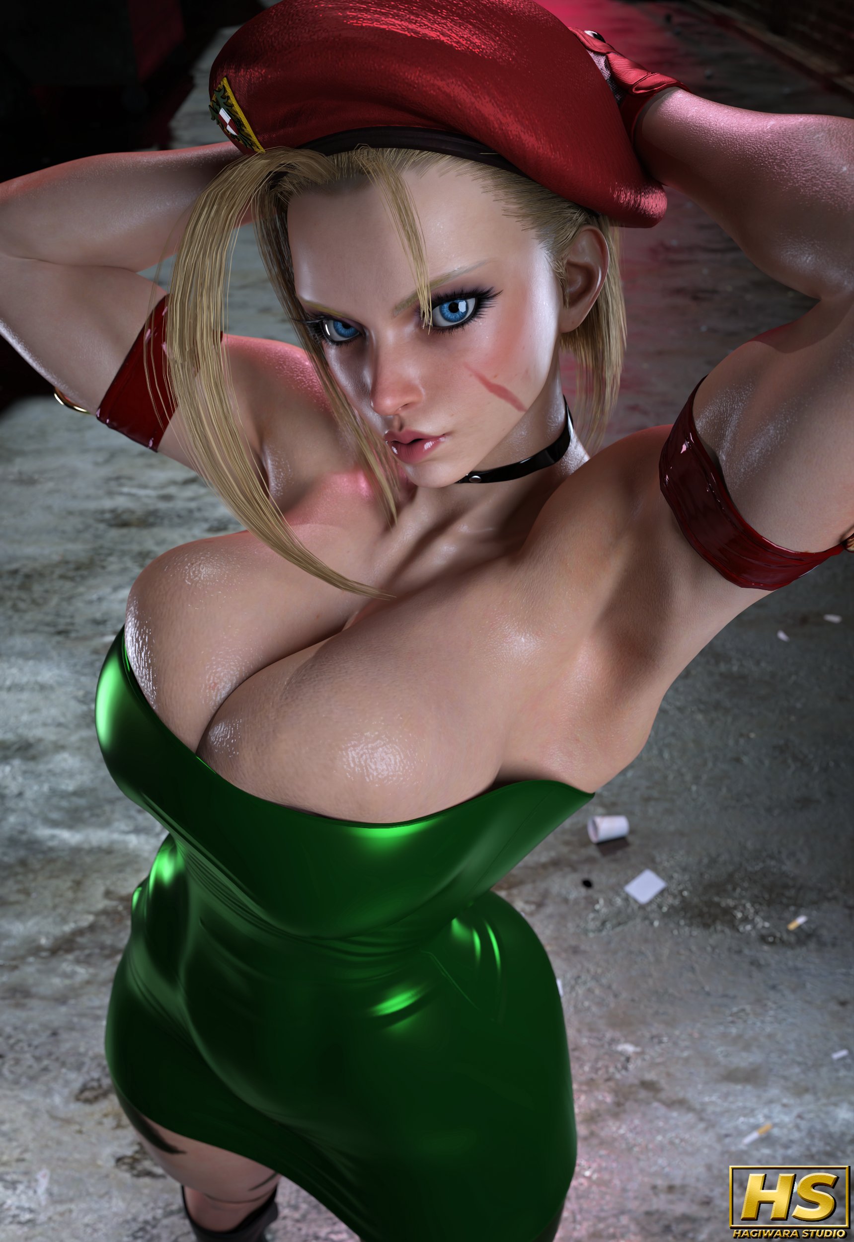 1girls, 3d, ass, big ass, big breasts, blonde hair, blue eyes, boots, breasts, cammy white, capcom, female, female only, hagiwara studio, solo, street fighter, street fighter 6, tagme, thick thighs, tight clothing, tight fit