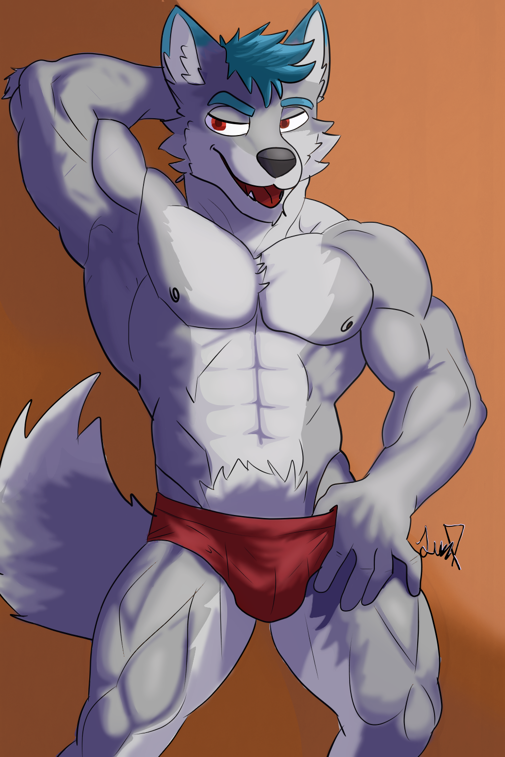 ass big_muscles buff furry furry_ass furry_male furry_only gay hot_dog muscles muscular muscular_male wolf wolf_boy