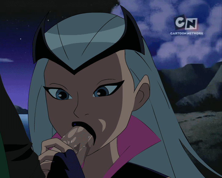 1girls, animated, ben 10, ben 10 alien force, ben tennyson, ben tennyson (alien force), black lipstick, blowjob, breasts, cartoon network, charmcaster, charmcaster (ultimate alien force), cock worship, deep blowjob, drawn-hentai, famous-toons-facial, fellatio, female, long hair, male, oral, oral sex, partial male, penis, sex, white hair