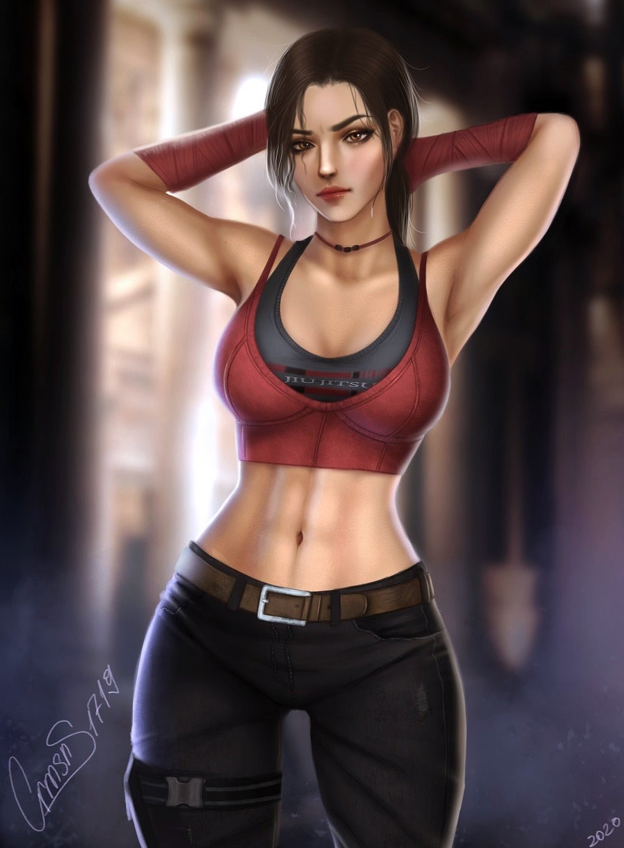 1girls, brazilian, brazilian female, caveira (rainbow six), crmsns1719, female, jeans, rainbow six, rainbow six siege, sports bra, tagme, tom clancy