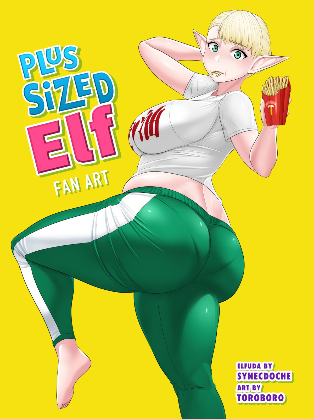 1girls ass big_ass big_breasts blonde_hair breasts curvy elf elf-san_wa_yaserarenai elf_ears elfuda female female_only humanoid large_breasts looking_at_viewer looking_back pale-skinned_female pale_skin plump pointy_ears solo thick_thighs toroboro wide_hips