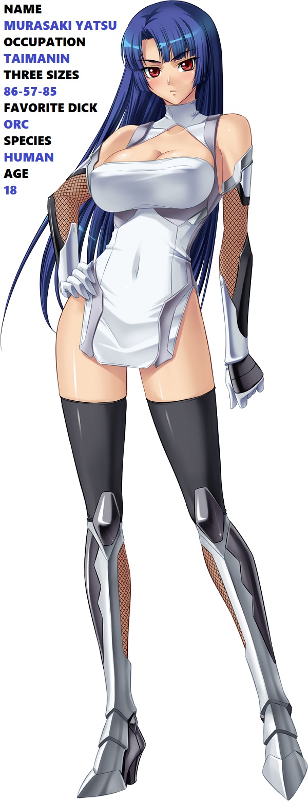 big breasts, blue hair, breasts, female, makai kishi ingrid, red eyes, taimanin (series), white background, yatsu murasaki