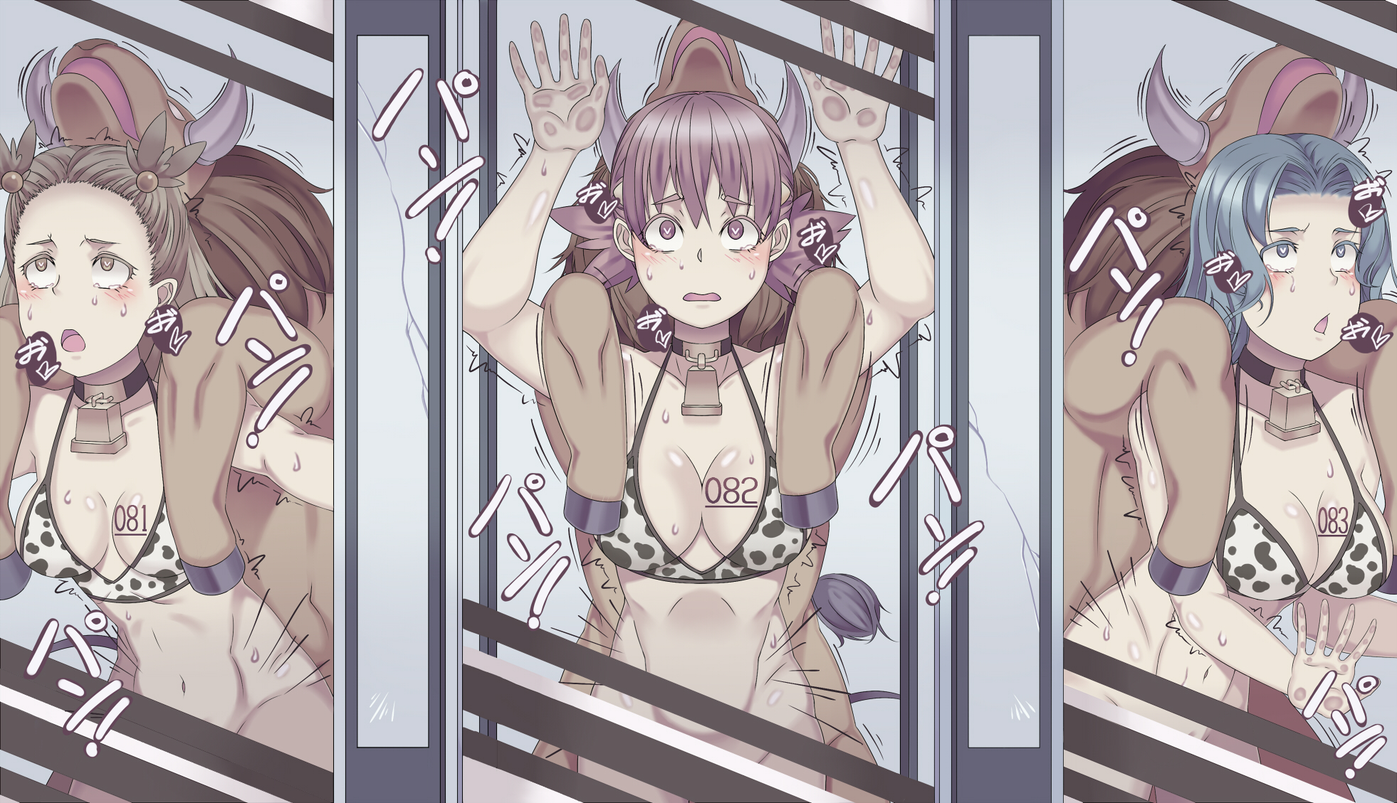 3boys, 3girls, against glass, ahe gao, akane (pokemon), ambiguous penetration, bell, bell collar, bikini, breasts, brown fur, collar, cow bikini, cow print, cowbell, elite four, female, female penetrated, femsub, hikawa meijin, hikawa meijin (artist), hooves, hucow, interspecies, is this gonna help me produce moomoo milk? (meme), jasmine (pokemon), karen (pokemon hgss), karen (pokemon), karin (pokemon hgss), karin (pokemon), light skin, light-skinned female, male, male pokemon/female human, mikan (pokemon), multiple females, multiple girls, multiple subs, nintendo, pale skin, pale-skinned female, pokemon, pokemon (species), pokemon gsc, pokemon hgss, pokemon rgby, pokephilia, rape, tauros, whitney (pokemon), women livestock, zoophilia