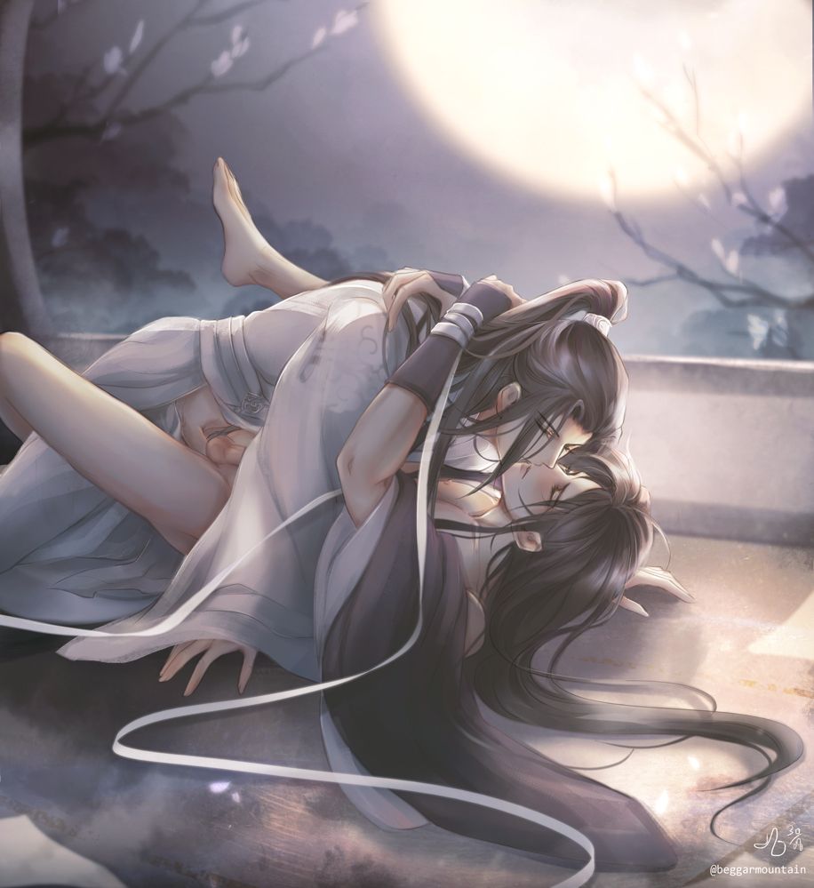 anal_sex bishonen canon_couple commoror gay kissing lan_wangji love male_only mo_dao_zu_shi partially_clothed penis romantic romantic_couple wei_wuxian wholesome yaoi