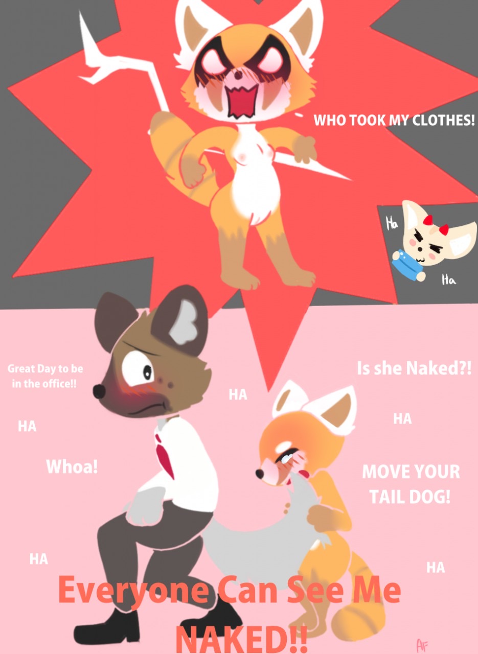 aggressive_retsuko aggretsuko anthro breasts embarrassed fenneko haida haida_(aggretsuko) pussy retsuko sanrio smooth_skin tagme theinspiredsphynx walk_of_shame