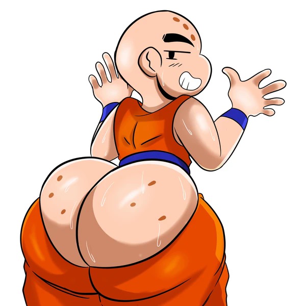 1femboy, ass, ass cleavage, ass crack, bald, big ass, big butt, bubble ass, bubble butt, butt crack, come hither, dragon ball, dragon ball z, exposed ass, exposed butt, fat ass, fat butt, femboy, feminine male, freckles, freckles on ass, freckles on butt, gay, girly, huge ass, krillin, kuririn, looking back, male, male only, mob face, mooning, nathanatwar, pants down, presenting ass, presenting butt, presenting hindquarters, showing ass, showing off ass, simple background, solo male, sweat, sweaty, sweaty ass, sweaty butt, thick thighs, whateverdoes, white background, wide hips