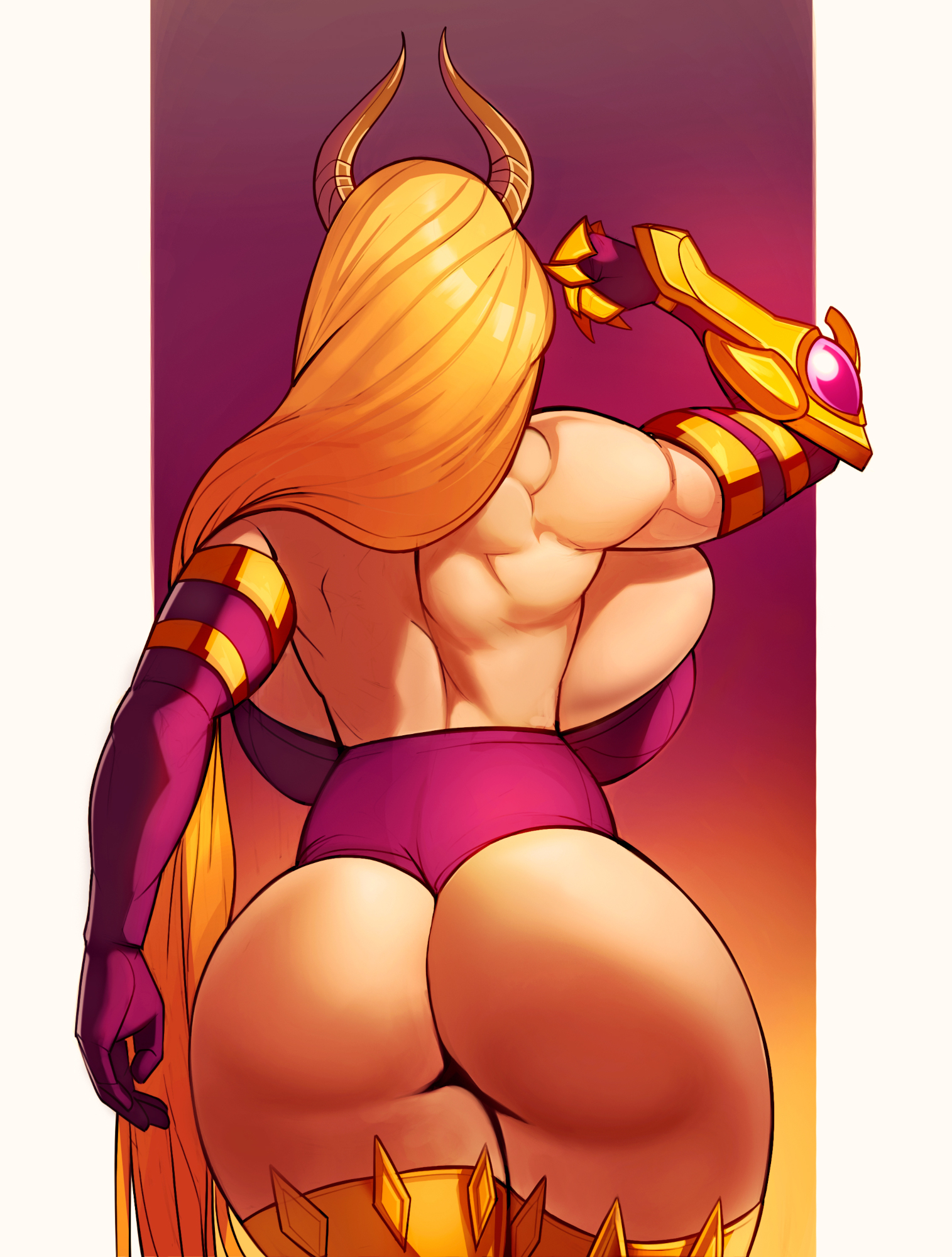 aesa malvine, ass, blonde hair, breasts, bubblebadassbutts, female, huge ass, huge breasts, long hair, thighhighs, warlock, world of warcraft