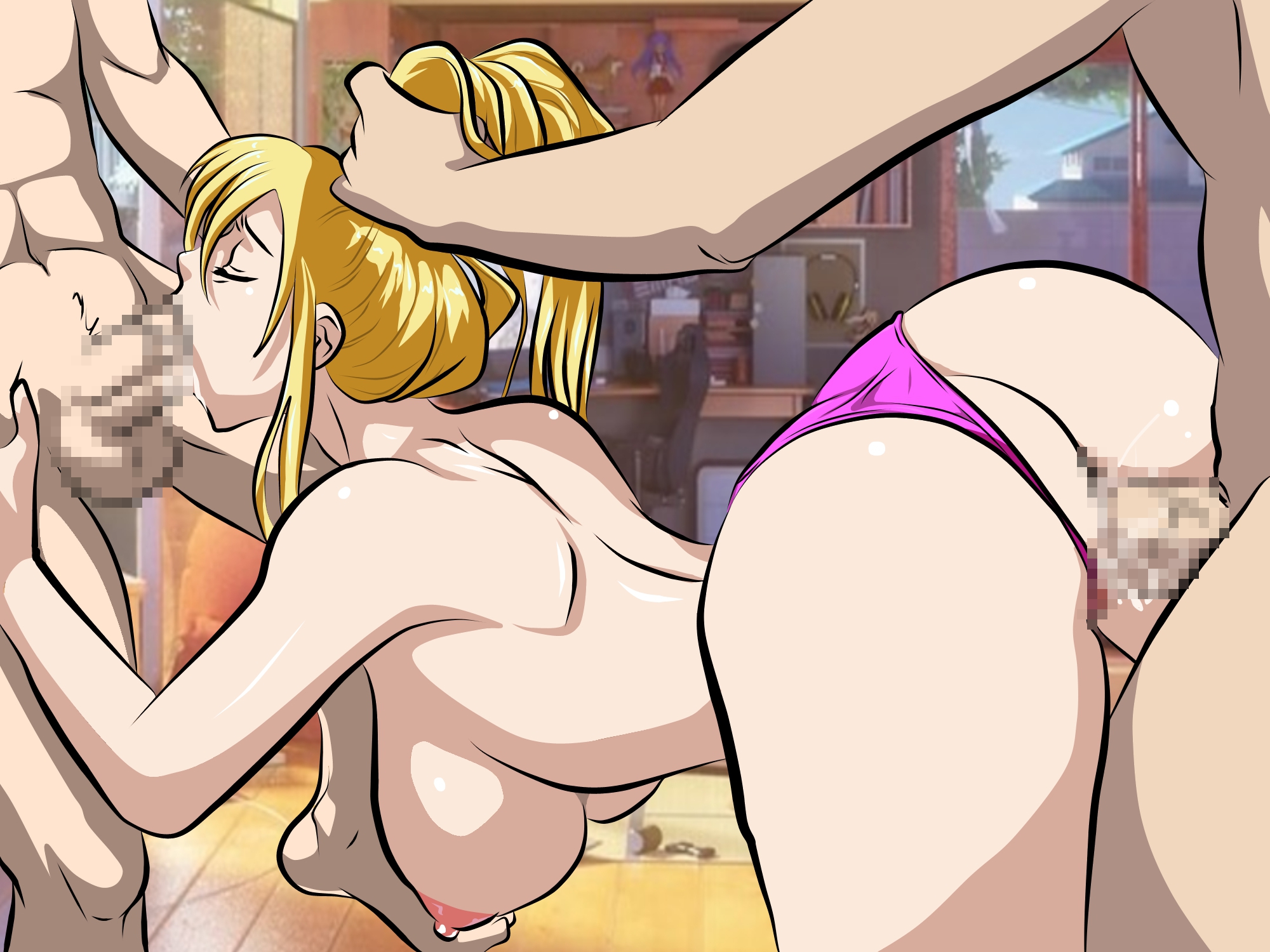 1girls, 2boys, arched back, areolae, ass, barefoot, bent over, big ass, big breasts, big penis, blonde hair, blonde-haired female, breasts, bubble ass, bubble butt, busty, censored, closed eyes, comic, cum, cum in ass, cum in mouth, cum in pussy, cum inside, cumshot, dragneeln630, erect nipples, fairy tail, feet, feet up, fellatio, female, from behind, from behind position, large ass, large breasts, large penis, light skin, light-skinned female, lucy heartfilia, male, male penetrating, median furrow, nipples, oral, pale skin, pale-skinned female, panties, panties aside, penetration, penis, pink thong, purple panties, pussy, sex, spitroast, story, straight, thong, thong aside, thong only, threesome, toes, vaginal penetration, voluptuous