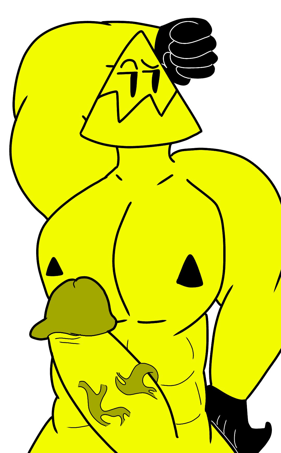 abs big_penis lewdie_zyna male male_focus muscular penis triangle triman veiny_penis yellow_skin