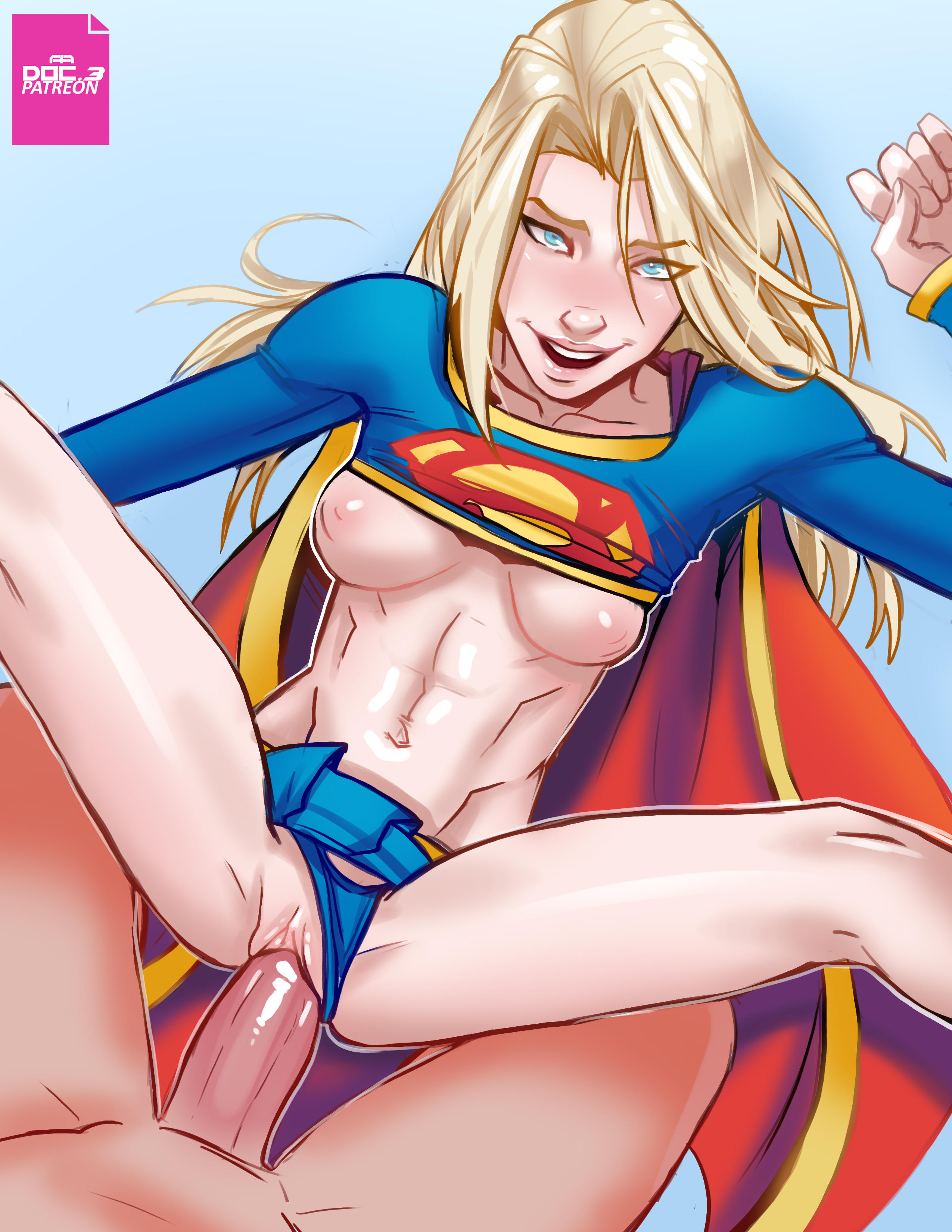 andava, areolae, athletic, athletic female, athletic male, bare legs, bare midriff, big penis, blonde hair, blue eyes, breasts, breasts out, busty, cape, clitoral hood, clitoris, crop top, dc, dc comics, female, female focus, fit, fit female, hourglass figure, kara danvers, kara zor-el, large penis, light skin, light-skinned male, long hair, looking at viewer, looking pleasured, male, male pov, medium breasts, miniskirt, navel, nipples, panties, panties aside, partial male, penetration, penis, pov, pussy, sex, shaved pussy, skirt, skirt lift, spread legs, supergirl, supergirl (volume 5), superman (series), toned, toned female, top lift, vagina, vaginal, vaginal penetration, vaginal sex, wide hips