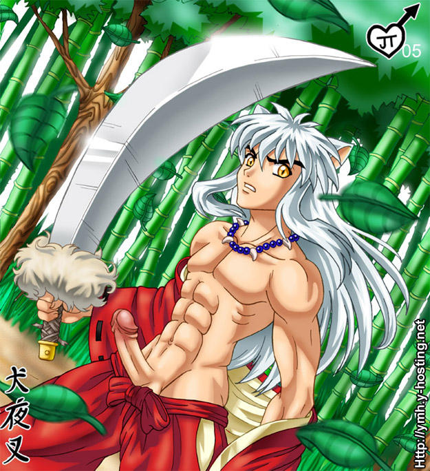 1boy 2005 abs hakama inuyasha inuyasha_(character) jaytee male male_only muscle pecs solo