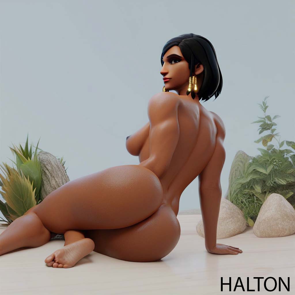 ai_generated alone big_ass female naked nude overwatch pharah solo