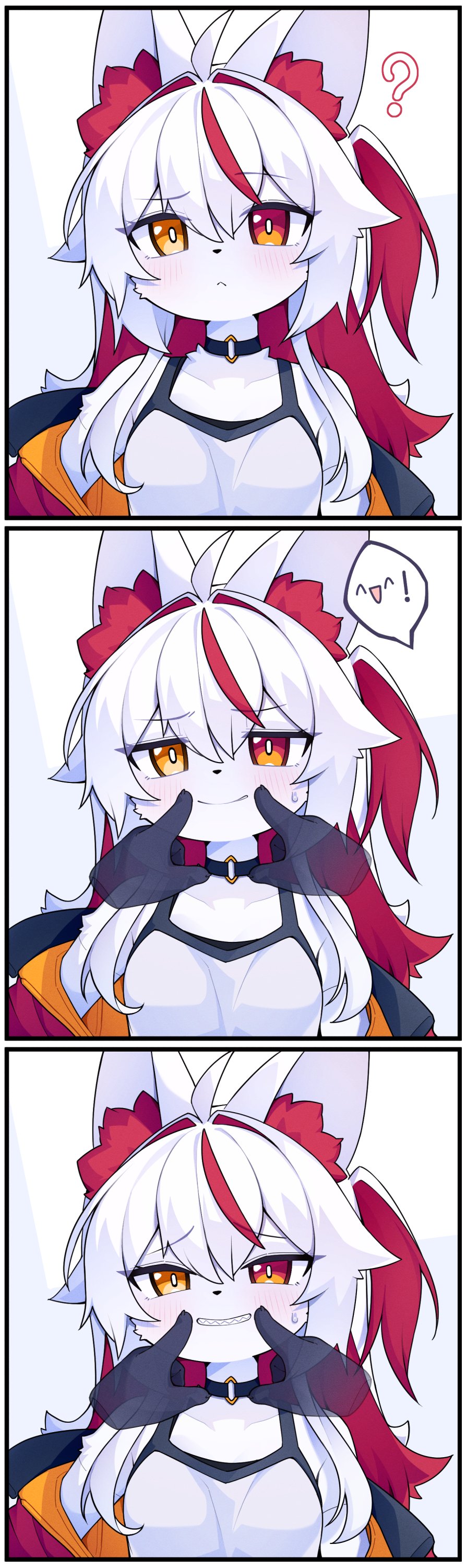 big_breasts cute devil-vox female furry looking_at_viewer white_fur