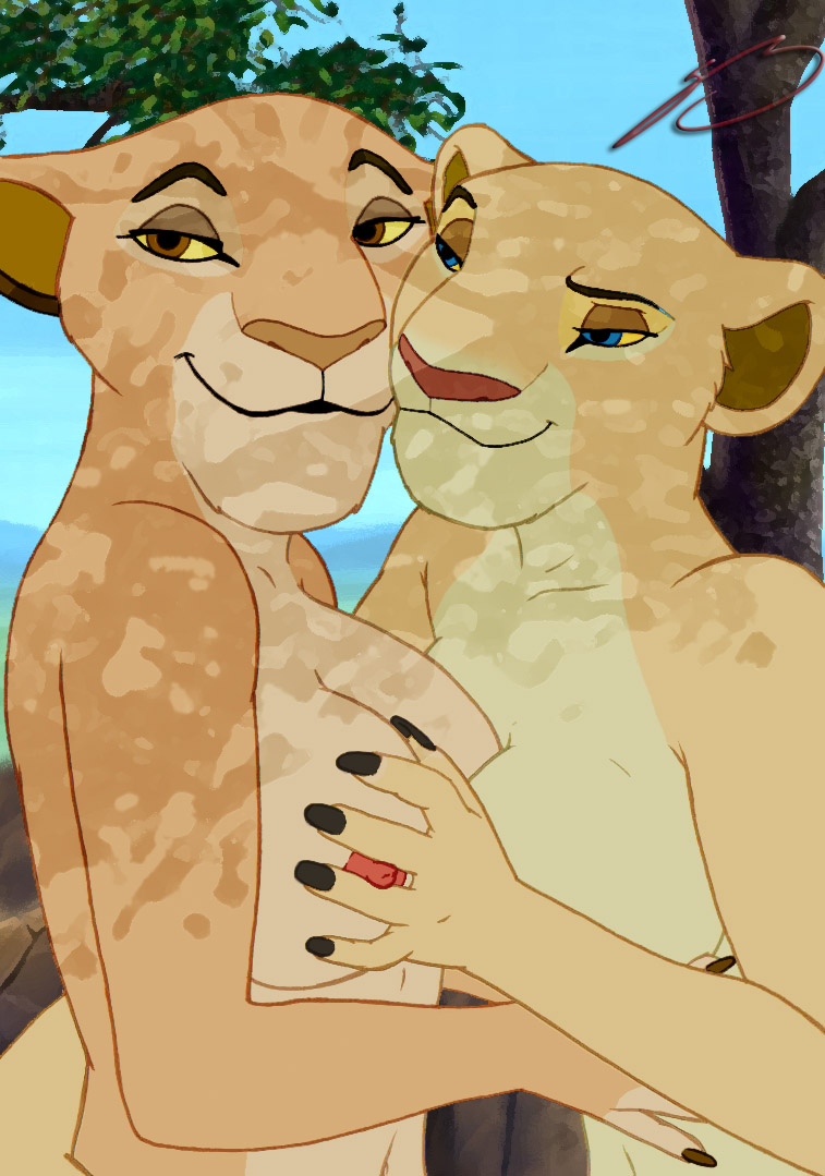 anthro disney feline female female_only fur furry furry_only lion lioness mammal multiple_females nala nipples roary sarabi the_lion_king yuri