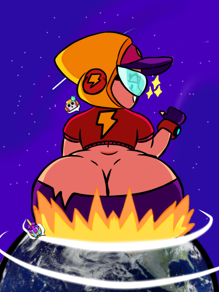 ass ass_bigger_than_head big_ass brawl_stars female female_focus gigantic_ass girl max_(brawl_stars) streetwear_max tagme